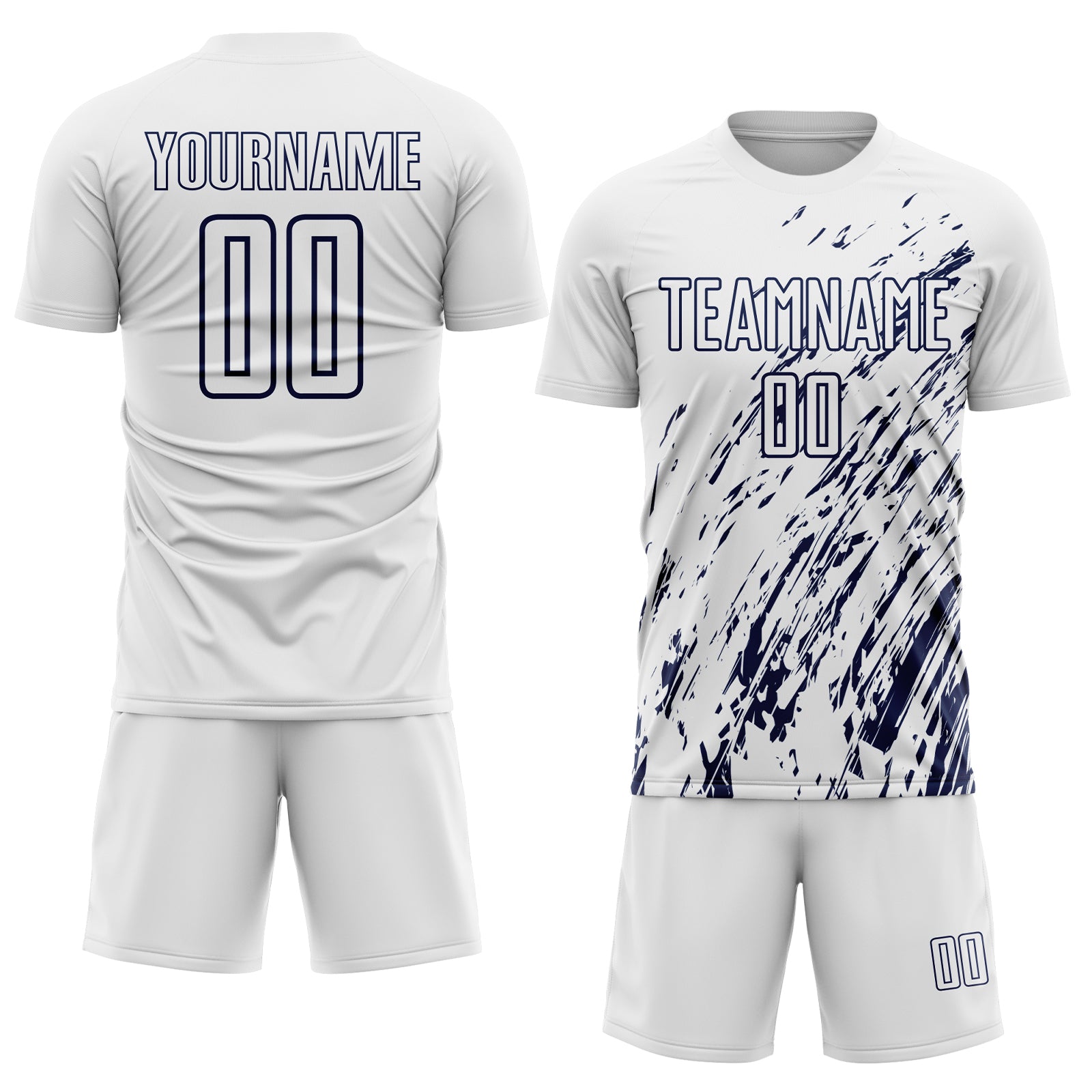 Personalized White Navy Sublimation Soccer Uniform Jersey Personalized Soccer Jersey - White Navy Sublimation Uniform Personalized White Navy Sublimation Soccer Uniform Jersey - Image 2