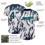 Customizable 3D Pattern Baseball Jersey, Personalized Navy Teal Design, Sharp Shape, Team Name & Number - Authentic Jersey