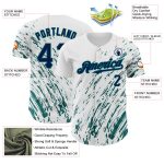 Custom Name and Number Personalized Baseball Jersey | White Navy Teal 3D Pattern Design Authentic Team Gear Personalized