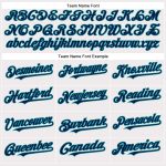 Personalized Authentic Baseball Jersey in White, Navy, and Teal Colors Personalized White Navy-Teal Authentic Baseball Jersey
