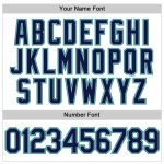 Custom Name and Number Personalized Baseball Jersey - White Navy Teal Authentic Sleeveless Team Apparel Personalized White