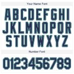 Custom Name Number Baseball Jersey - Personalized White Navy Teal Team Jersey Personalized White Navy-Teal Baseball Jersey