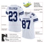 Custom Authentic Football Jersey - Personalized Navy White Mesh with Team Name & Number Personalized White Navy-White Mesh
