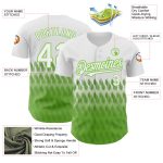 Custom Name and Number Authentic Baseball Jersey with Personalized White Neon Green 3D Pattern Design Lines Personalized