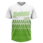Custom Neon Green 3D Lines Softball Jersey Unisex Personalized Name & Number - Two-Button Design Personalized White Neon