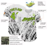 Personalized 3D Pattern Baseball Jersey Custom Name and Number - White Neon Green-Black Abstract Design Personalized White
