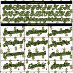 Custom Dollar Sign Money Theme Performance T-Shirt with 3D Green-Black Design, Personalized Name and Number Personalized