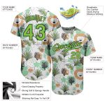 Personalized Hawaii Palm Leaves Lions 3D Pattern Baseball Jersey Custom Name Number Green Black White Design Personalized