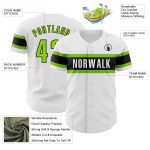 Custom White Neon Green-Black Baseball Jersey - Authentic Design for Fans Personalized White Neon Green-Black Authentic Baseball