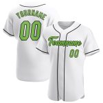 Custom Name Number Authentic Baseball Jersey - Personalized White Neon Green Black Personalized White Neon Green-Black Authentic