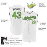 Custom Name and Number Personalized Baseball Jersey in White and Neon Green-Black Sleeveless Design Personalized White Neon