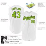 Personalized Neon Green and Black Baseball Jersey - Authentic White Sleeveless Design Personalized White Neon Green-Black