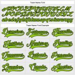 Custom Name Number Hockey Jersey - Personalized White Neon Green Black Lace Neck Team Apparel Personalized White Neon Green-Black