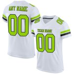 Personalized Green Black Neon Football Jersey - Authentic Mesh Sports Apparel Personalized White Neon Green-Black Mesh Authentic