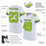 Personalized Green Black Neon Football Jersey - Authentic Mesh Sports Apparel Personalized White Neon Green-Black Mesh Authentic