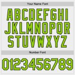 Personalized Unisex Softball Jersey - White Neon Green and Black, Two-Button Design Personalized White Neon Green-Black Two-Button