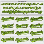 Personalized Unisex Softball Jersey - White Neon Green and Black, Two-Button Design Personalized White Neon Green-Black Two-Button