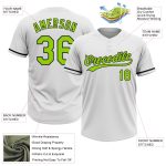 Personalized Unisex Softball Jersey - White Neon Green and Black, Two-Button Design Personalized White Neon Green-Black Two-Button