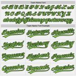 Custom Name and Number Unisex Softball Jersey in White and Neon Green-Black, Personalized Two-Button Design Personalized