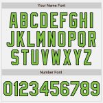 Custom Name and Number Unisex Softball Jersey in White and Neon Green-Black, Personalized Two-Button Design Personalized
