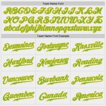 Custom Personalized White Neon Green-Gold Baseball Jersey with Name and Number - Authentic Team Gear Personalized White Neon