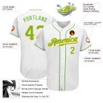 Custom Personalized White Neon Green-Gold Baseball Jersey with Name and Number - Authentic Team Gear Personalized White Neon