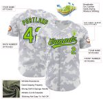 Custom Name Number Personalized Baseball Jersey with White Neon Green-Navy 3D Curve Lines Design Personalized White Neon
