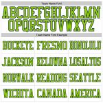 Custom Name and Number Personalized Football Jersey - White Neon Green-Navy Mesh Authentic Design Personalized White Neon
