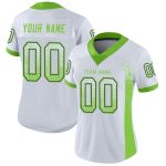 Custom Name Number Fashion Football Jersey - Personalized Neon Green Navy Mesh Drift Style Personalized White Neon Green-Navy
