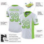 Custom Name Number Fashion Football Jersey - Personalized Neon Green Navy Mesh Drift Style Personalized White Neon Green-Navy