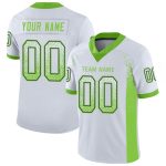 Custom Name Number Fashion Football Jersey - Personalized Neon Green Navy Mesh Drift Style Personalized White Neon Green-Navy