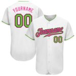 Custom Name Number Baseball Jersey Personalized Neon Green-Pink Authentic Team Personalized White Neon Green-Pink Authentic