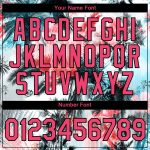 Custom Name and Number Hawaii Palm Trees T-Shirt 3D Pattern Design in White Neon Pink-Black Performance Wear Personalized