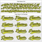 Custom Name and Number Personalized Hockey Lace Neck Jersey in White Neon Yellow-Black Personalized White Neon Yellow-Black