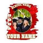 Custom Name and Number Graduation Performance T-Shirt - Personalized White and Old Gold 3D Design Personalized White Old