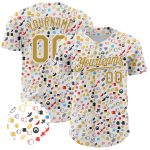 Custom Name and Number Beer Festival Jersey | Personalized White 3D Old Gold Pattern Baseball Jersey Personalized White Old
