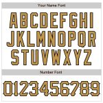 Custom 3D Pattern Baseball Jersey with Personalized Name and Number - White Old Gold-Black Abstract Design Personalized White