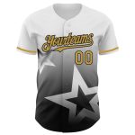 Custom Name Number Baseball Jersey Twinkle Star Gradient Style 3D Pattern Design Personalized White Old Gold Black Personalized