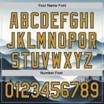 Customizable Mountains Landscape Baseball Jersey with Name and Number - Personalized White and Old Gold-Black 3D Pattern Design