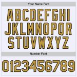 Custom Name and Number Personalized Throwback Baseball Jersey in White, Old Gold, and Black Mesh - Authentic Team Apparel