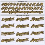 Custom Name and Number Personalized Throwback Baseball Jersey in White, Old Gold, and Black Mesh - Authentic Team Apparel