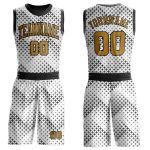 Custom Name Number Sublimation Basketball Jersey Team Personalized White Old Gold Black Round Neck Suit Personalized White