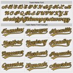 Custom Name and Number Two-Button Unisex Old Gold-Black Softball Jersey - Personalized White Team Jersey Personalized White