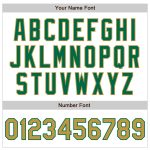 Custom Name and Number Authentic Baseball Jersey in White, Old Gold, Kelly Green - Personalized Raglan Sleeves Personalized