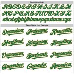 Custom Name and Number Authentic Baseball Jersey in White, Old Gold, Kelly Green - Personalized Raglan Sleeves Personalized