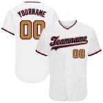 Custom Name and Number Personalization on Old Gold-Navy Authentic Baseball Jersey - White Team Jersey Personalized White