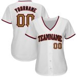 Personalized Authentic Baseball Jersey in White with Old Gold and Navy Accents Personalized White Old Gold-Navy Authentic