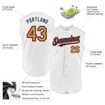 Personalized Authentic Baseball Jersey with Custom Name and Number - White Old Gold Navy-Red Sleeveless Design Personalized