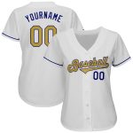 Personalized Old Gold-Royal Authentic Baseball Jersey - Custom White Jersey Personalized White Old Gold-Royal Authentic Baseball