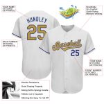Personalized Old Gold-Royal Authentic Baseball Jersey - Custom White Jersey Personalized White Old Gold-Royal Authentic Baseball